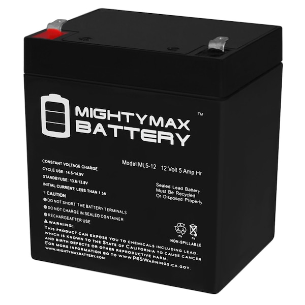 12V 5AH SLA Battery Replacement For GS Portalac PE12V5F1 - 12 Pack